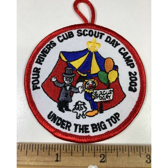Cub Scout Day Camp Patch Under the Big Top Boy Scouts BSA Four Rivers 4R 2002 - Picture 2 of 3